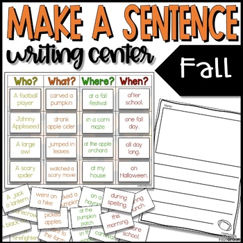 Preview of Fall | Make a Sentence Writing Center