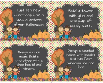 Fall Makerspace Task Cards by The Sleep Deprived Teacher | TpT