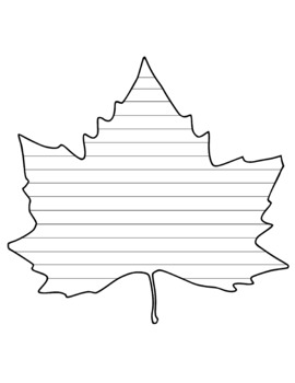 Preview of Fall Maple Leaf Lined Writing Template Printable