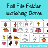 Fall Matching File Folder Game (for PreK to Second Grade S