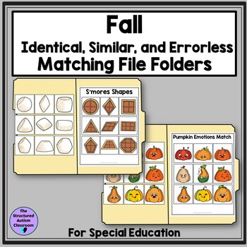 Preview of Fall Matching File Folders Color, Shape, Counting, Emotions Special Education