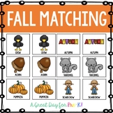 Fall Matching for Preschool, Prek, and Kindergarten