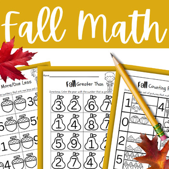 Preview of Fall Math - Thanksgiving Addition, Subtraction, Counting and Comparing Numbers