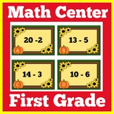 Fall Math Center | Kindergarten 1st 2nd 3rd Grade | Subtra
