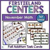 Fall Math Activities 1st Grade | November Math Center Task Cards