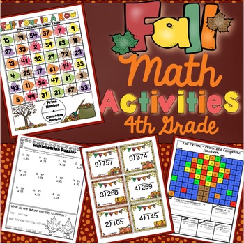Preview of 4th Grade Fall Math Activities: 4th Grade Math Games, Centers, Scoot, and More