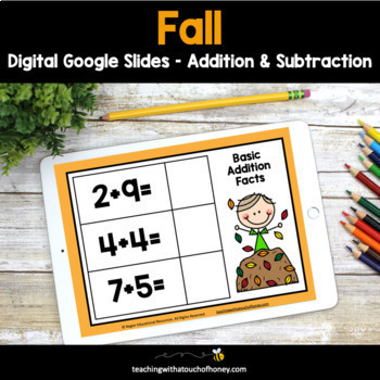 Preview of Fall Math Activities | Basic Math Facts | Addition and Subtraction