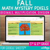 Fall Math Activities Digital Pixel Art | Decimals Multipli