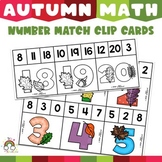 Fall Math Activities Number 0-20 Clip Cards