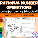 Fall Math Activity 7th Grade Rational Number Operations Co