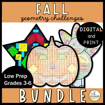 Preview of Fall Math Activity & Craft BUNDLE - 3rd 4th 5th Grade Geometry