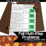 Fall Math Activity | Multi-Step Problems Solve and Snip® |