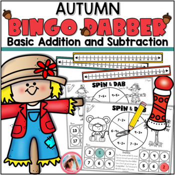 Preview of November Fall Math Addition & Subtraction – Bingo Dauber Games