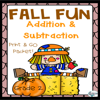 Preview of Fall Math Addition and Subtraction Fun Packet Grade 2