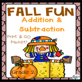 Fall Math Addition and Subtraction Fun Packet Grade 2