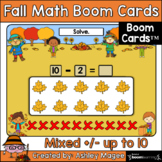 Fall Math Boom Cards - Mixed Addition & Subtraction to 10 