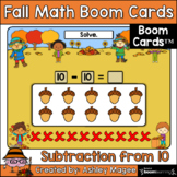 Fall Math Boom Cards - Subtraction from 10 - Digital Dista