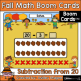 Fall Math Boom Cards - Subtraction from 20 - Digital Dista
