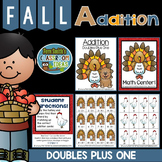 Fall Math Center Addition Doubles Plus One