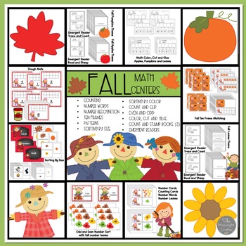 Preview of Fall Math Centers for Kindergarten and Preps