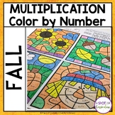 Fall Autumn Math Coloring Sheets Multiplication - Color by Number