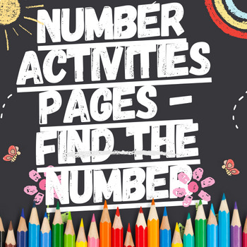 Preview of Fall Math Coloring Sheets - Number Activities Pages - Find the Number