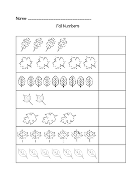 Fall Math Count And Write 1-10 By Crafty Maestra 