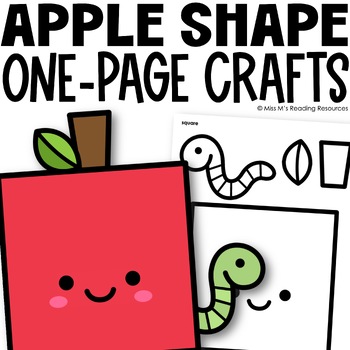 Preview of Fall Bulletin Board Apple Math Craft | Apple Shape Crafts 2D Shapes Math Centers