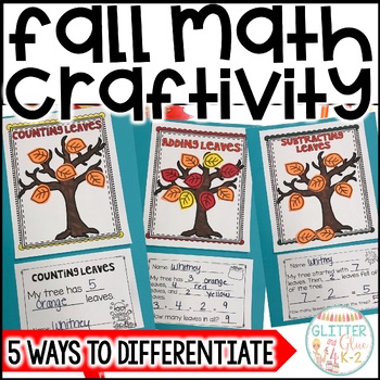 Preview of Fall Math Craft -Differentiated Fall Activities - Craftivity for Addition & More