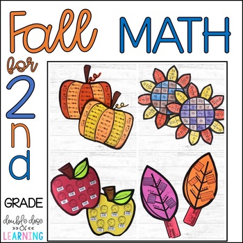 Preview of Fall Math Craftivities for SECOND Grade (Time, Addition, Subtraction, Arrays)