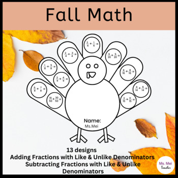 Preview of Fall Math Crafts - Adding and Subtracting Fractions