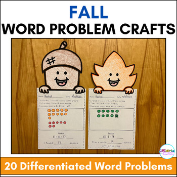Preview of Fall Math Crafts - Differentiated Word Problem Crafts