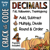Fall Math - Decimal Computation Practice - Crack the Code