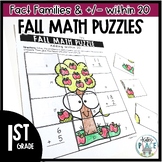 Fall Math Fact Families Addition Subtraction Puzzles for 1