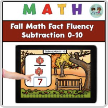 Preview of Fall Math Fact Fluency Subtraction 0 - 10 - Boom Cards