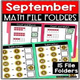 Fall Math File Folders | Math Center Activities for SEPTEMBER