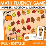 Fall Math Fluency Game Numbers, Addition, & Subtraction Fa