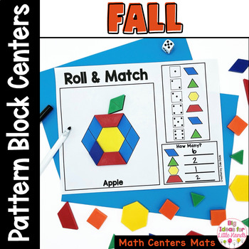 Preview of Fall Math Games | Kindergarten Pattern Blocks Centers | Counting Worksheets