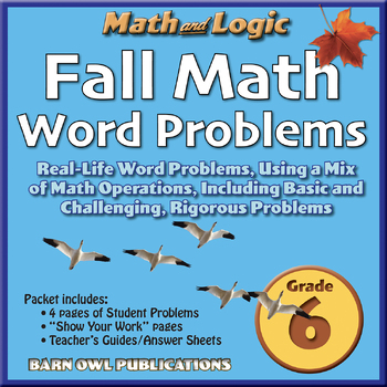 Preview of Fall Math & Logic, Gr 6, Word Problems (Mixed Operations)