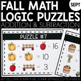 Fall Math Logic Puzzles- Addition and Subtraction