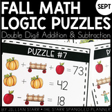 Fall Math Logic Puzzles- Double Digit Addition and Subtraction