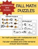 Fall Math Logic Puzzles/Mystery Number - Multiplication/Division