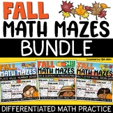 Fall Math Mazes Worksheets Place Value Addition Subtractio