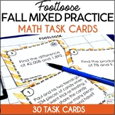 Fall Math Mixed Review 4th, 5th, 6th Grade Task Cards Octo