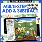 Fall Math Multi Step Addition & Subtraction Word Problems 