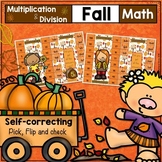 Fall Math - Multiples and Division Activity - Self correcting