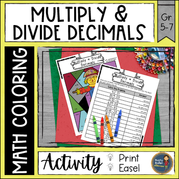Preview of Fall Math Multiplying and Dividing Decimals Color by Number