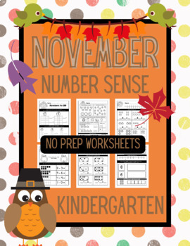 Preview of Thanksgiving Math Number Activities / 1 - 20 /  Worksheets / Kindergarten