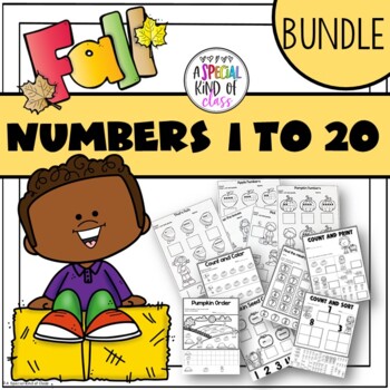 Preview of Fall Math No Prep numbers 1 to 20 BUNDLE