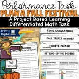 Fall Math Activities Performance Task Differentiated Autum
